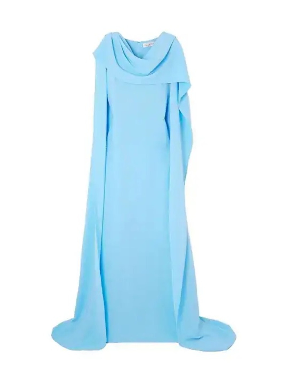 Oscar de la Renta Light Blue Draped Cape Gown